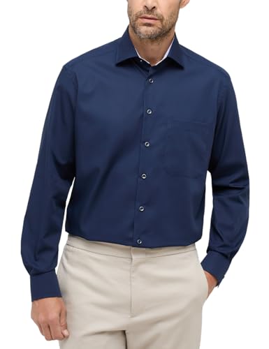 ETERNA Comfort Fit Hemd Langarm Button Down Kragen Karo blau im Sale