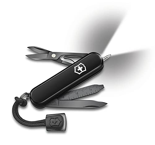 Victorinox, Schweizer Taschenmesser, Signature Lite Onyx Black, Multitool, Swiss Army Knife mit 9 Funktionen, Klinge, Massstab, Schraubendreher im Sale