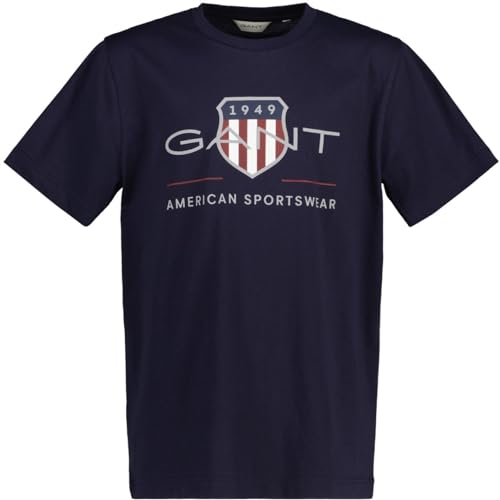 GANT Unisex Kinder Archive Shield T-Shirt, Evening Blue, 158-164 EU im Sale