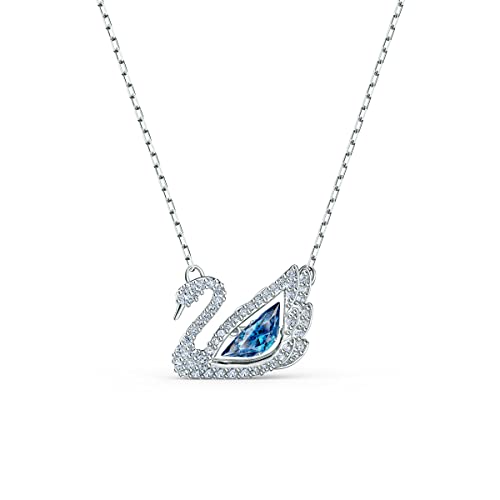 Swarovski Swan Necklace, Swan, Blue, Rhodium-plated on sale