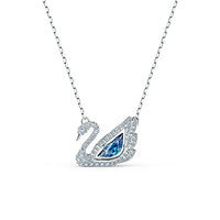 Thumbnail for Swarovski Swan Necklace, Swan, Blue, Rhodium-plated on sale