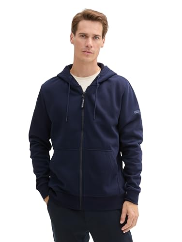TOM TAILOR Herren Hoodie Sweatjacke mit Kängurutasche, 29999 - Black, im Sale