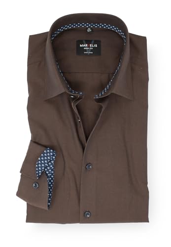 Marvelis Men's Business Shirt Long Sleeve Body Fit, Plain, New Kent, Collar Size: 41 on Sale