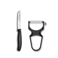 Thumbnail for Victorinox Swiss Classic Gemüsemesser-Set, 2-teilig, Inkl. Tomatenmesser Wellenschliff und Sparschäler, Scharfe Klinge, Spülmaschinengeeignet, schwarz im Sale
