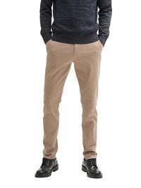 Thumbnail for TOM TAILOR Herren Slim Fit Chino Hose aus Stretch Piqué mit Gürtel, 36161 - Beige Zig Zag Structure, 38/32 im Sale