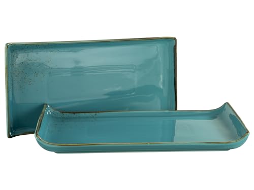 CreaTable, 33013, NATURE COLLECTION series, Water, 2-piece tableware set, BBQ plate made of stoneware, dishwasher and microwave safe, quality production on sale