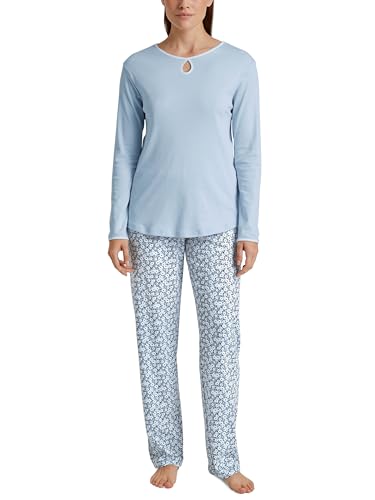 CALIDA Sweet Dreams Pyjama, lang Damen, aus 100% Baumwolle, Hose mit stoffbezogenem Gummibund im Sale