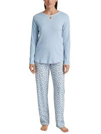 Thumbnail for CALIDA Sweet Dreams Pyjama, lang Damen, aus 100% Baumwolle, Hose mit stoffbezogenem Gummibund im Sale