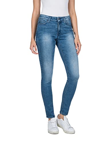 Replay Damen Jeans Luzien Skinny-Fit mit Comfort Stretch, Medium Blue 009 (Blau), 24W / 30 im Sale