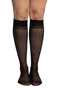 Thumbnail for Ulla Popken Women's Essential Knee High Socks, 3-pack, Black, One Size EU on Sale