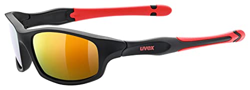 uvex sportstyle 507 - sunglasses for children - mirrored - incl. headband - black matt red/red - one size on sale