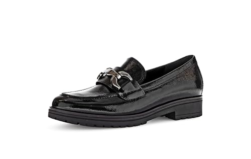 Gabor Damen Slipper, Frauen Slip On,Best Fitting,Mokassins,Halbschuhe,Schlupfschuhe,schluepfschuhe,Loafer,schwarz(Altsilber),40.5 im Sale
