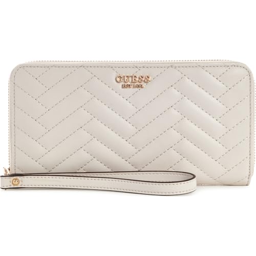 GUESS Damen Anning Large Zip Around Wallet Große Geldbörse mit Reißverschluss, Clutch, Stein im Sale