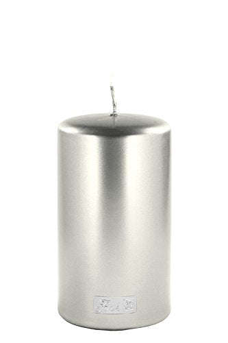 Fink Kerze hochwertige Stumpenkerze metallic Stein Grau Höhe: 15 cm/Durchmesser: 8 cm im Sale
