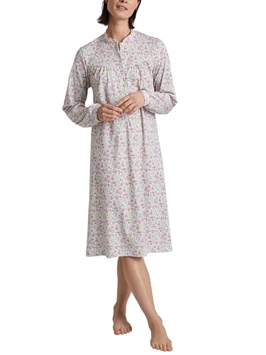 CALIDA Soft Cotton Langarm-Nachthemd mit Stehkragen Damen, Länge 110 cm, Knopfleiste im Sale