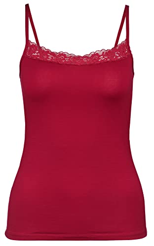 CALIDA Natural Comfort Lace Spaghetti-Top Damen, Funktionelles Spaghetti-Top mit Spitze am Ausschnitt, verstellbare Träger im Sale