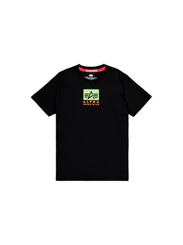 Alpha Industries Herren Satin Logo T, Black, im Sale