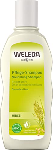WELEDA Bio Hirse Pflege-Shampoo, Naturkosmetik Duschgel für die sanfte Reinigung von Haar und Kopfhaut, Pflegedusche für natürlichen Glanz und Spannkraft der Haare (1 x 190 ml) im Sale