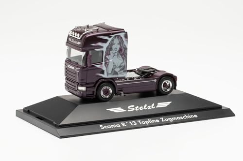herpa LKW Modell Scania R '13 TL Zugmaschine Stelzl Transporte (Bayern/Heideck), Miniatur im Maßstab 1:87, Sammlerstück, Made in Germany, Kunststoff im Sale