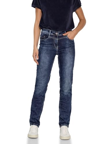 CECIL Damen Style Toronto Straight 1-Knopf 59 Jeans Slim Fit, Mid Blue Wash, 29W / 30 im Sale