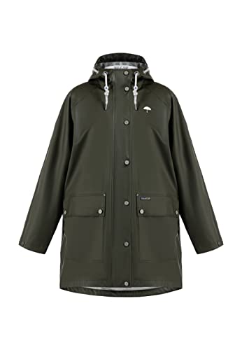 Schmuddelwedda Damen Oversized Regenmantel Bridgeport, Dunkeloliv-271, / im Sale