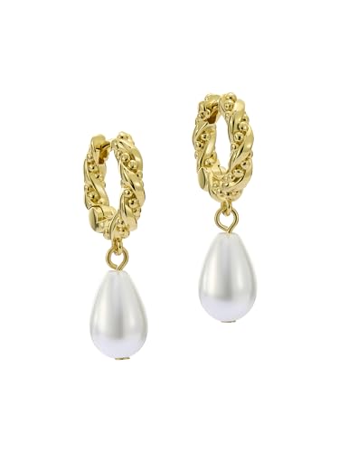 Ted Baker London Tilly Twisted Pearl Drop Earrings for Women (Gold/Pearl), Brass, Pearl on Sale