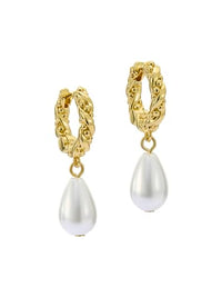 Thumbnail for Ted Baker London Tilly Twisted Pearl Drop Earrings for Women (Gold/Pearl), Brass, Pearl on Sale