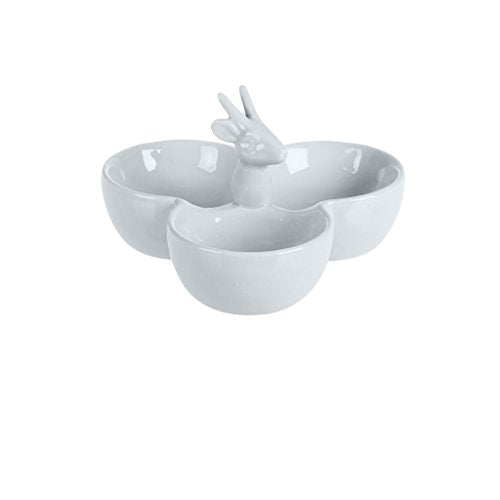 Sompex - JULU, 3-compartment bowl small - ceramic, grey (31931) on sale