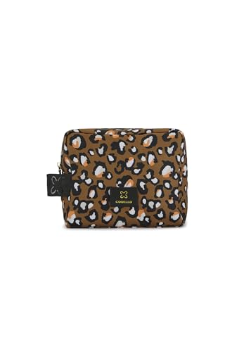 CODELLO Damen Kosmetiktasche aus recyceltem Polyester mit Leoparden-Muster im Sale