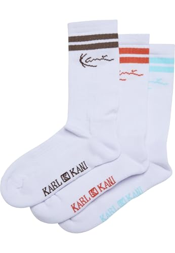 Karl Kani Signature Striped 3 Pack Socks 35-38 black/red/light blue im Sale