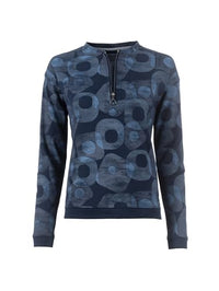 Thumbnail for s'questo lightweight sweatshirt, all-over print, zip closure, loose, comfortable, blue navy Soquesto collection Love Letters on sale