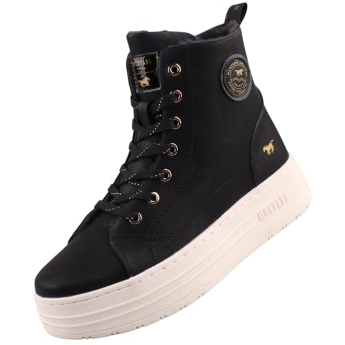 MUSTANG Damen High-Top Sneaker Schwarz im Sale