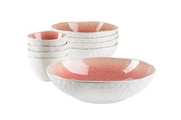 Thumbnail for MÄSER 934114 Serie Frozen, 9-teiliges Bowl Set aus schöner Keramik, 1 Salatschüssel, 4 Ramen Schalen und 4 Dip Schälchen, organische Formen im Vintage Look, händisch lasiert, Steinzeug, Weiss im Sale