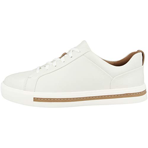 Clarks Damen Un Maui Lace Sneaker, White Leather, 37.5 EU im Sale