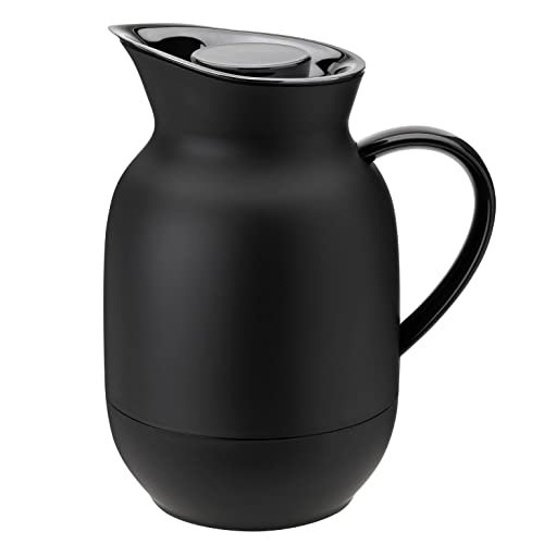 Stelton Amphora Insulated Jug - Teapot, Thermos, Thermos Bottle - 1-Liter Plastic Jug with Thermo-Glass Insert - Accessories for Home, Kitchen, and Dining Room - Matte Finish, Soft White on Sale