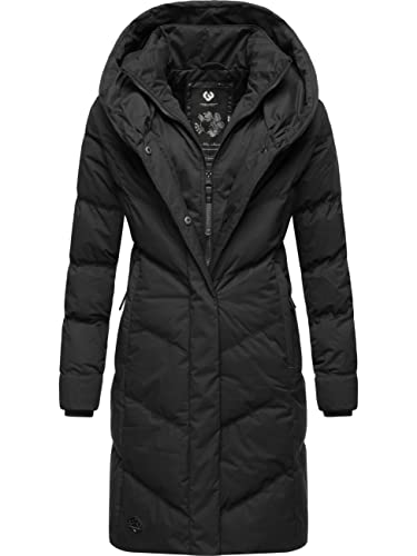 Ragwear women's winter coat warm quilted coat long waterproof with hood Natalka Intl Black22 on sale