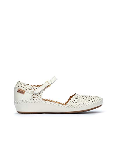 Pikolinos P. Vallarta Ledersandalen, Weiß, Black 06, 37 EU im Sale