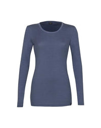 Thumbnail for Dilling women's long-sleeved shirt made of merino wool, thunder blue, size 44, on sale