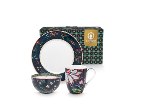 Pip Studio Berry Blues Frühstücksset blau 3tlg im Sale