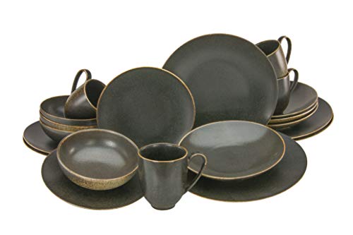 CreaTable, 22408, Serie RUSTY, 20-teiliges Geschirrset, Kombiservice aus Porzellan, spülmaschinen- und mikrowellengeeignet, Qualitätsproduktion im Sale