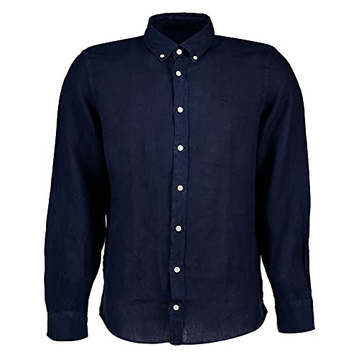 HACKETT LONDON Herren Garment Dyed Linen B Hemd, weiß, 3 im Sale