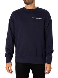 Thumbnail for GANT Herren Printed Graphic C-Neck Sweatshirt, Evening Blue, EU im Sale