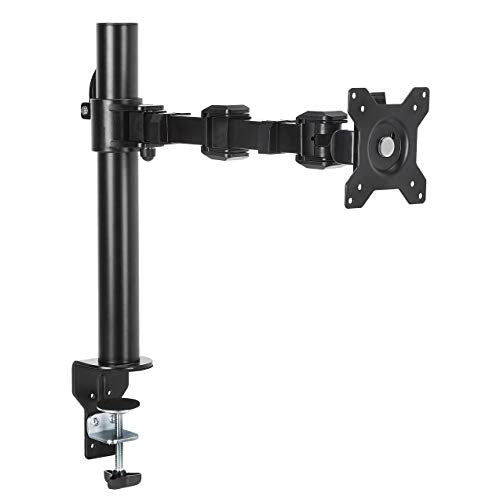 Amazon Basics Single Monitor Stand, Height Adjustable, Steel, Black