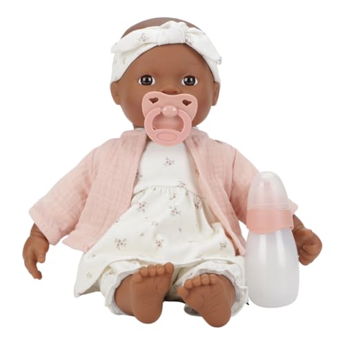 Little Dutch 4580 Babypuppe Noa 7-teiliges-Set (Puppenkleidung, Schnuller und Trinkflasche) braune Augen und Weichkörper - cm - ab 18 Monaten im Sale