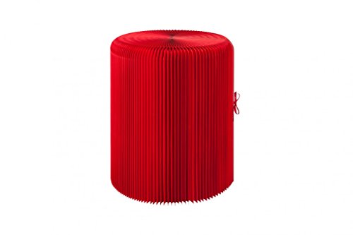 sompex PAPUR paper furniture paper table foldable red made of kraft paper with plastic table top round 63 cm high 53 cm diameter space-saving sustainable design modern coffee table on sale