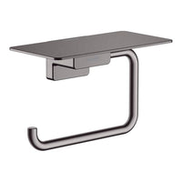 Thumbnail for hansgrohe Toilettenpapierhalter AddStoris, Klopapierhalter mit Ablage, Brushed Black Chrome, 1 Rolle im Sale