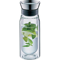 Thumbnail for alfi FLOWMOTION 0.75l, double-walled borosilicate glass carafe, automatic pouring, integrated strainer, removable lid, dishwasher-safe, thermal glass carafe, for hot and cold drinks on sale