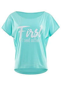 Thumbnail for WINSHAPE Women's Ultra Light Modal Short-Sleeved Shirt Mct002 with White Glitter Print 