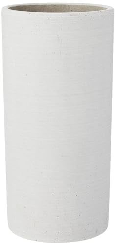 COLUNA- Vase aus Polystone, hellgrau, puristische Beton-Optik, dekorative Vase in moderner Optik, hohe Tischdeko, exklusives Wohnaccessoire (H / B / T: 29 x 14 cm, hellgrau, 65597) im Sale