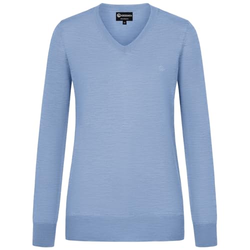 GIESSWEIN Cotton Pullover Damen V Ausschnitt - Baumwoll Feinstrickpullover Damen elegant, Langarmshirt & Longsleeve Damen, Basic Strickpullover smart Casual im Sale